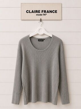 CLAIRE FRANCE Gray knit sweater size 2x